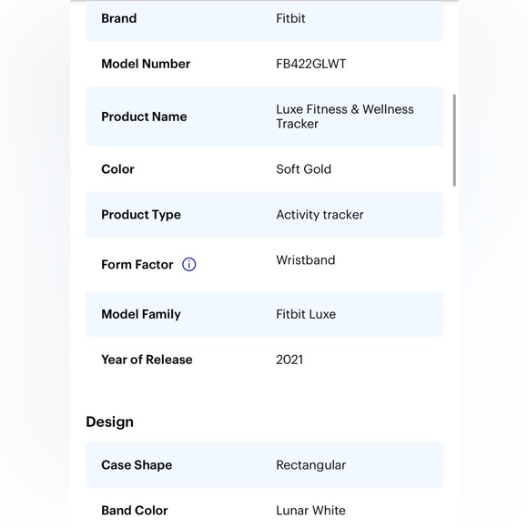 Fitbit Luxe Fitness Tracker (Lunar
White/Soft Gold Stainless Steel) - Picture 12 of 14